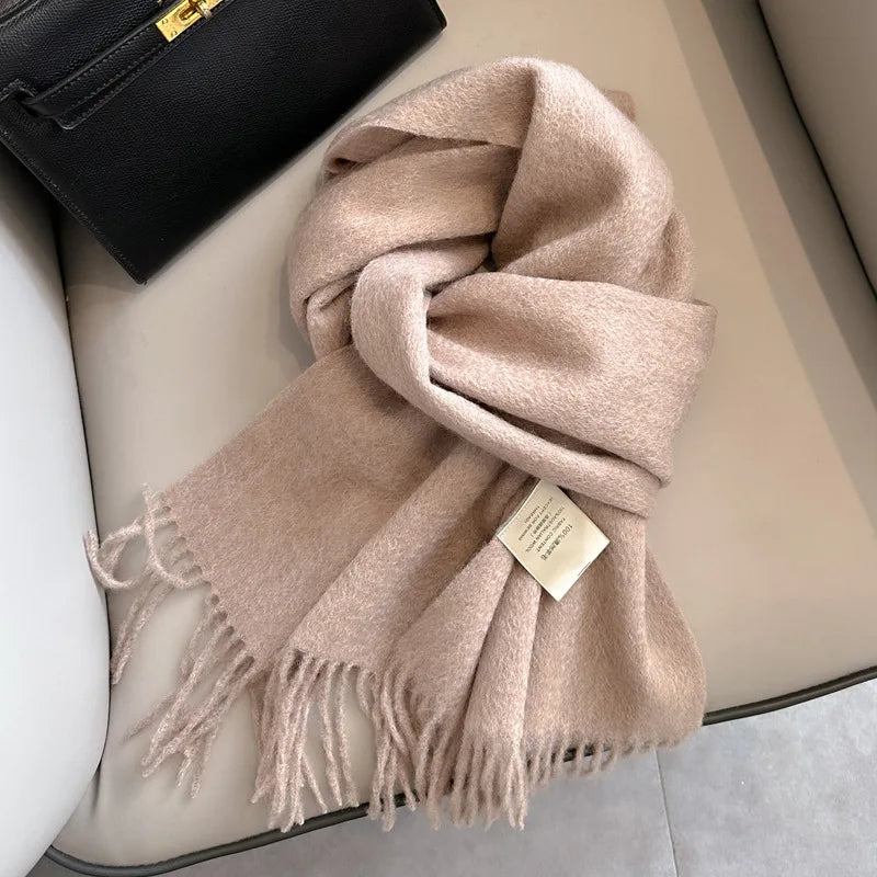 Solid Long Fringed Scarf for Neck and Wrap Styling