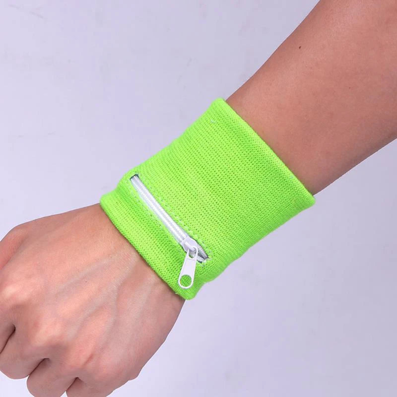 Zippered Wrist Pouch Wallet with Soft Band Shape