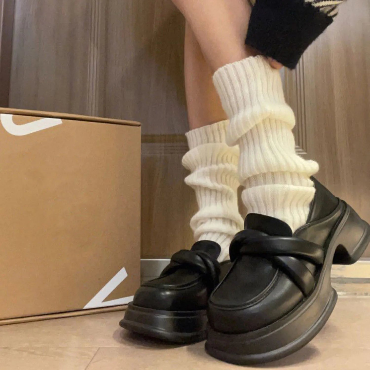Flared Knit Leg Warmers with Slouchy Long Shape