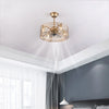 20inch Ceiling Fan with Light and Remote Control Vintage 3 Gear Winds Chandelier Farmhouse Cage Home Appliance Electric Fan Lamp