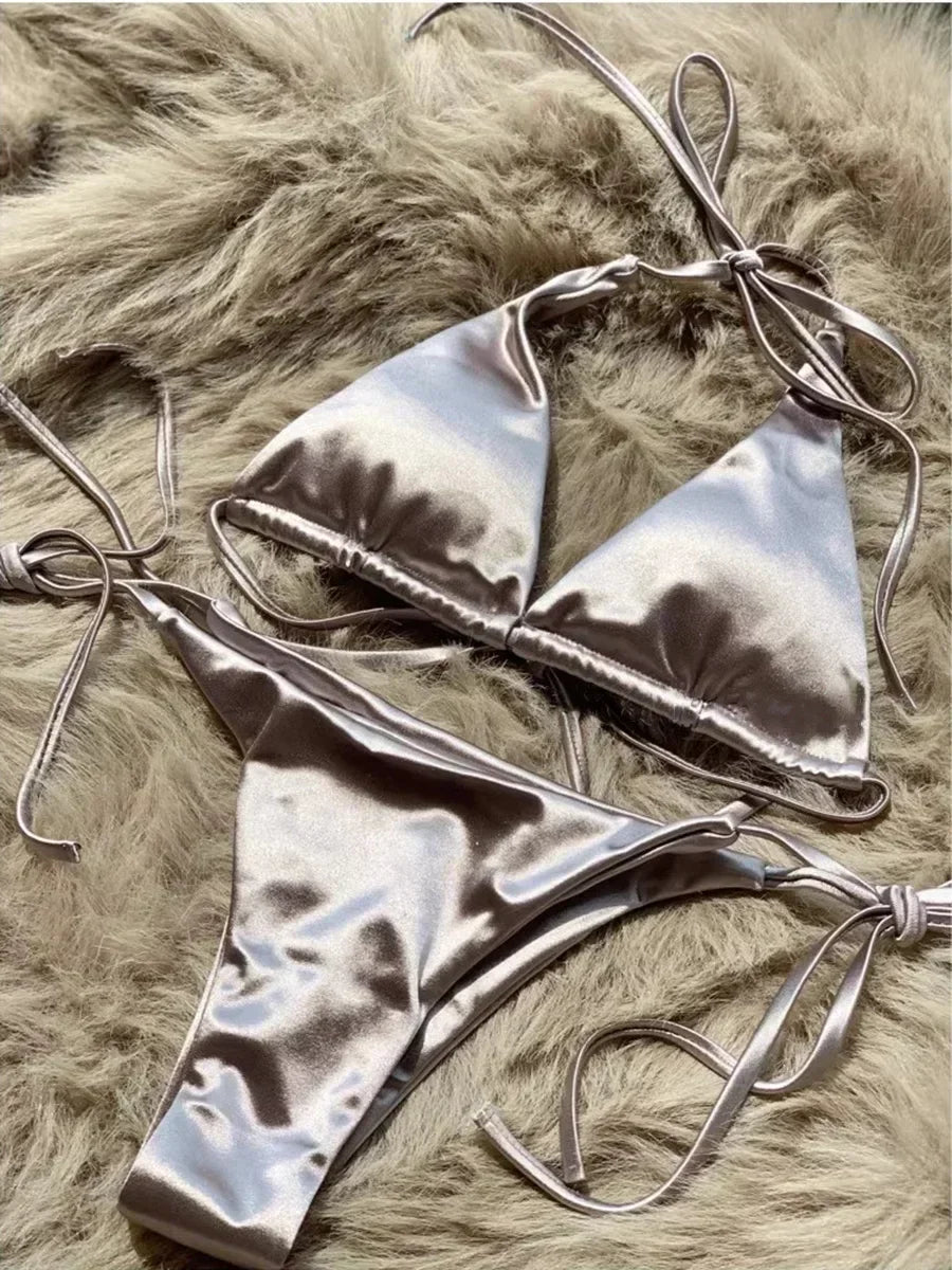 Shiny Halter Bikini