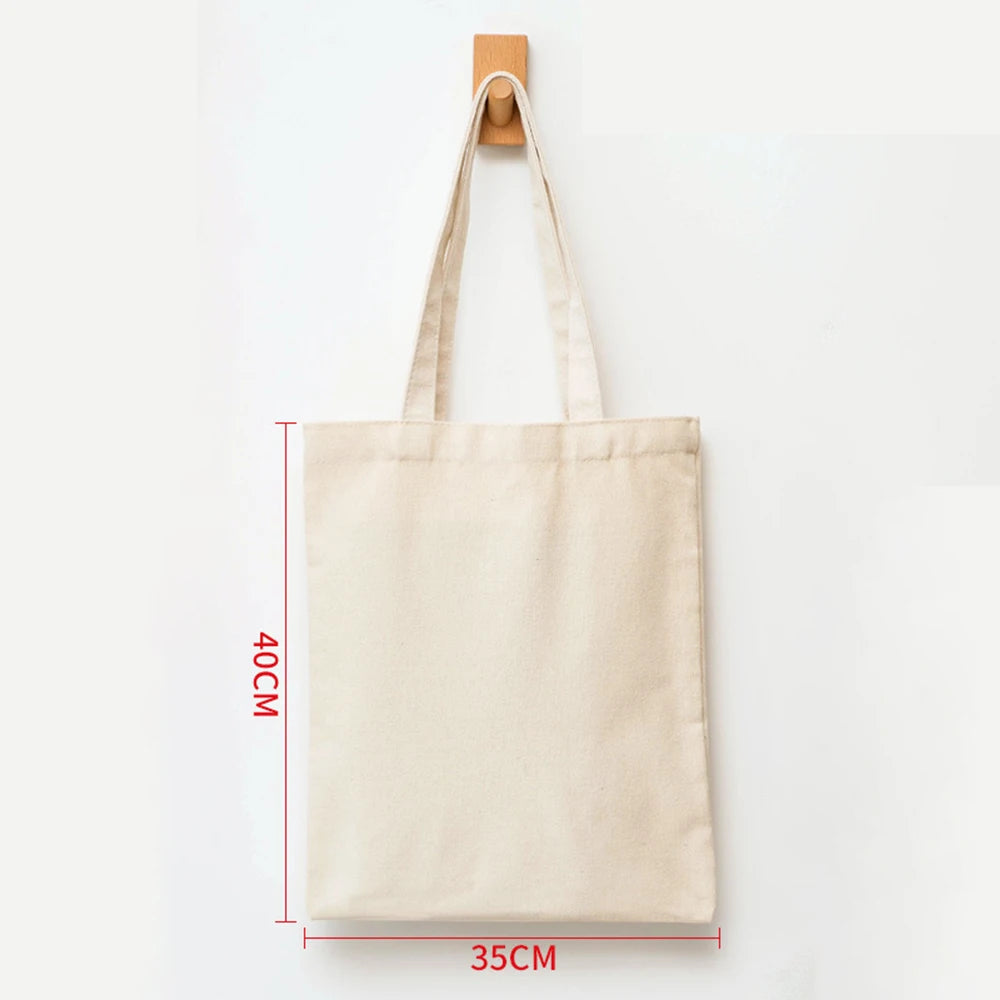 Plain Canvas Style Tote Bag with Long Shoulder Handles