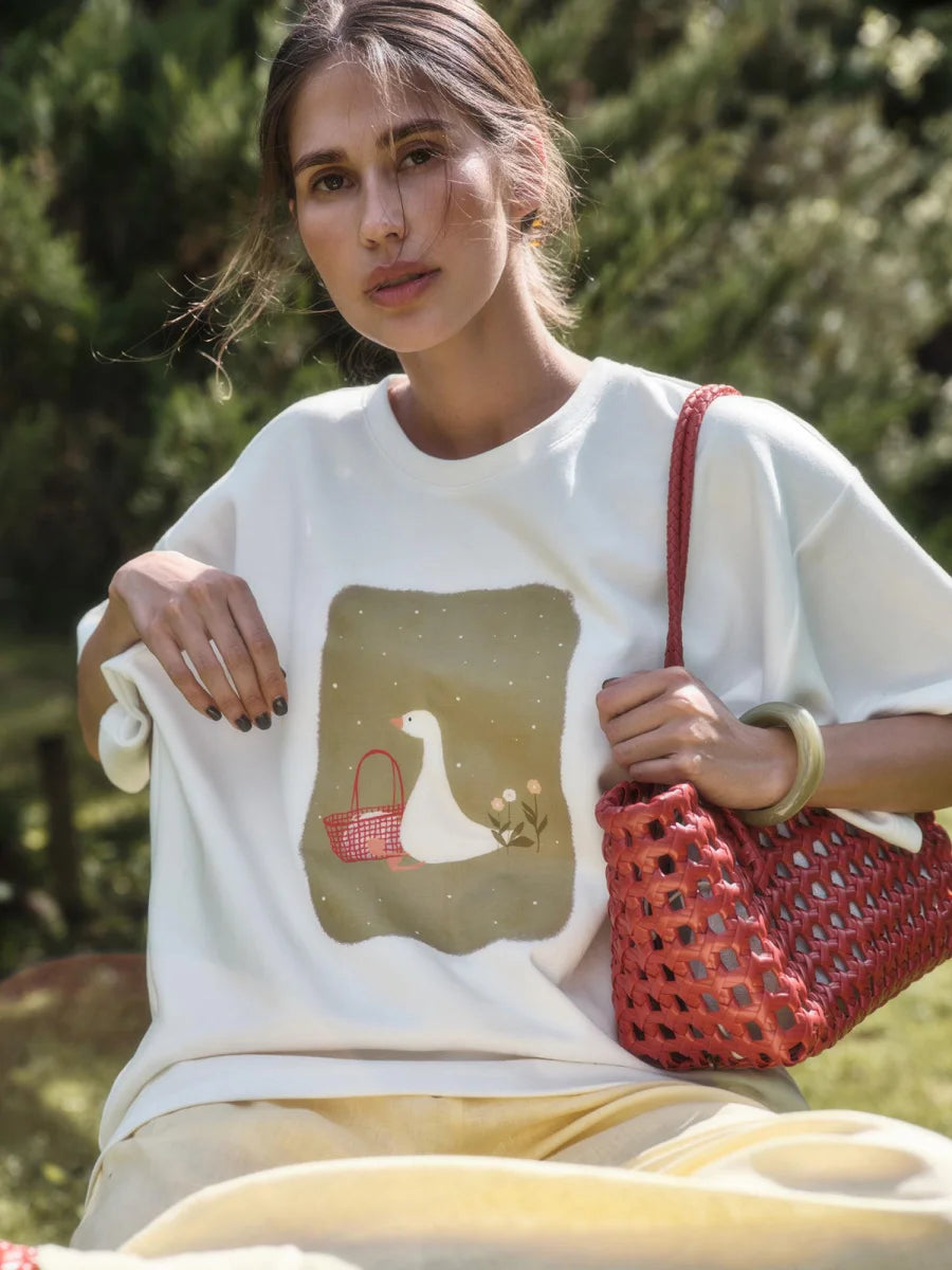 Graphic Crew Neck Short Sleeve Casual Pullover T Shirt