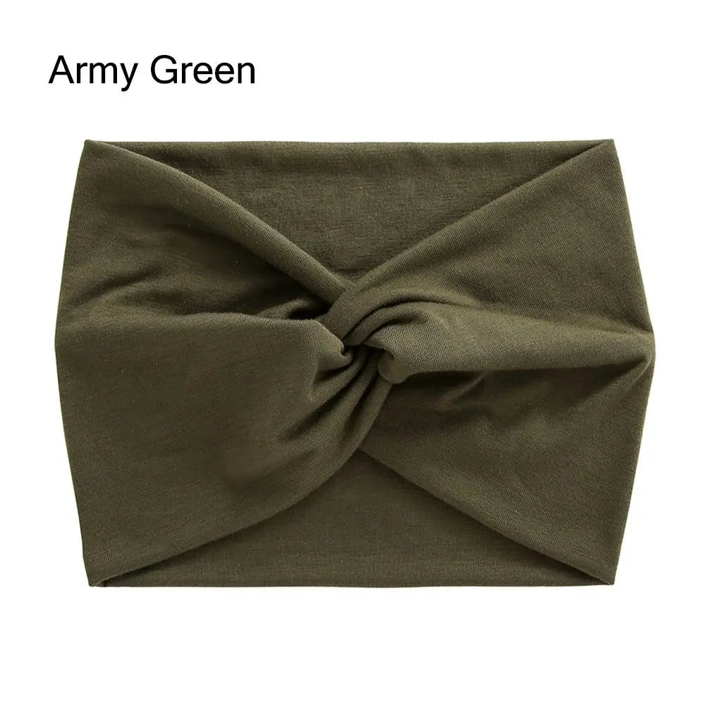Wide Twist Front Fabric Headband in Solid and Printed Styles