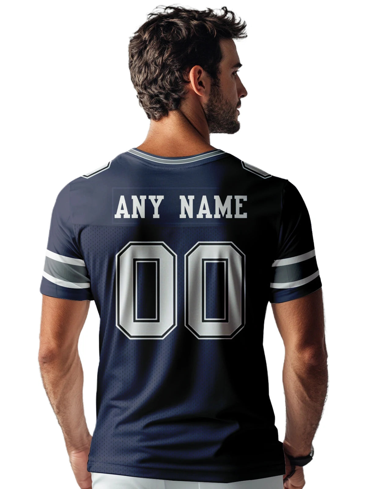 American Football Graphic Short Sleeve Sports Jersey with Number Print