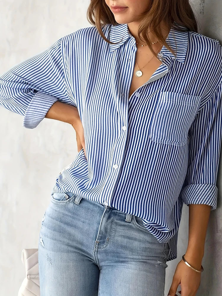 Women's Striped Long Sleeve Shirt