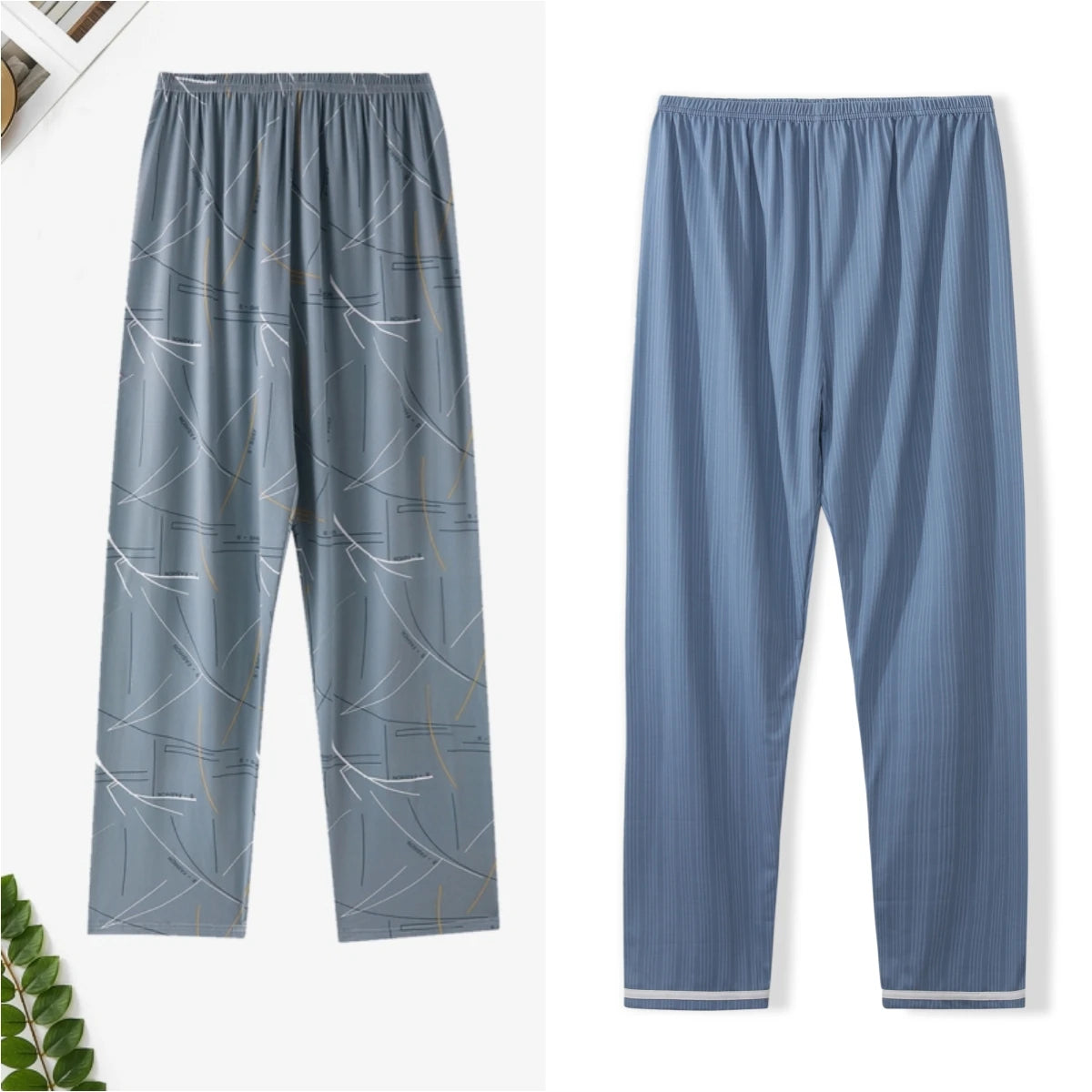Men's Printed Long Pajama Pants with Pack Options