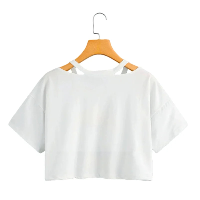 Orange Tabby Cat Graphic Cropped T-Shirt