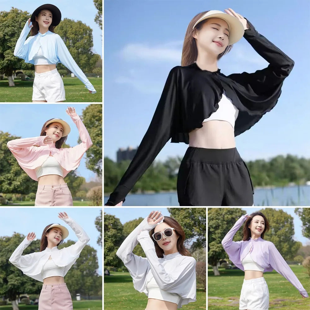 Cropped Long Sleeve Front Fastening Jacket for Layering over Outfits