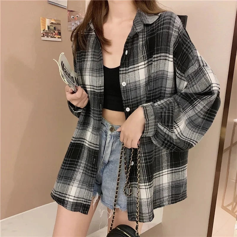 Women's Checked Long Sleeve Shirt