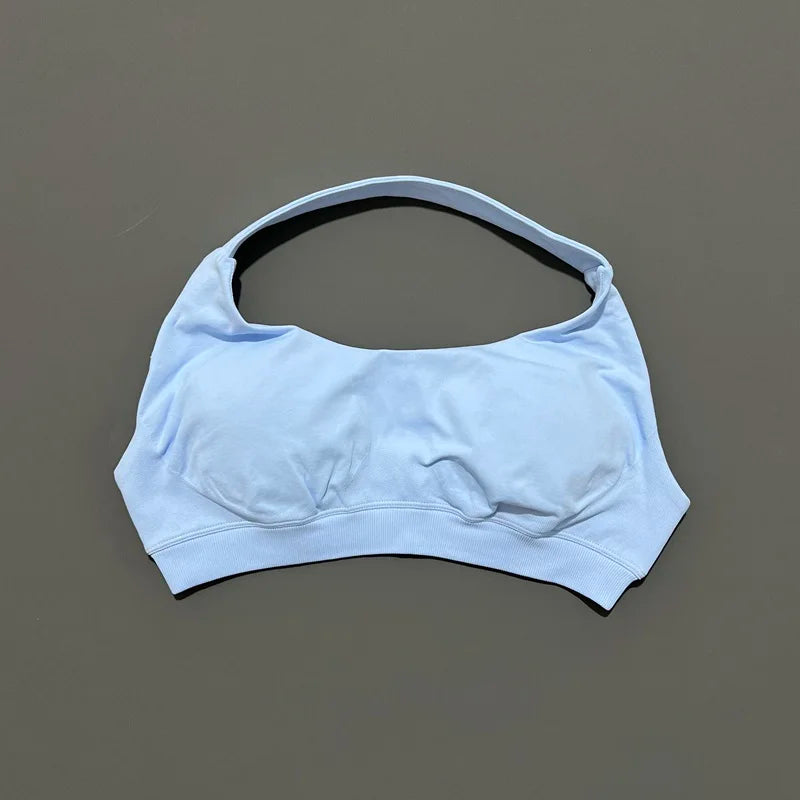 Women's Ruched Halter Neck Sports Bra