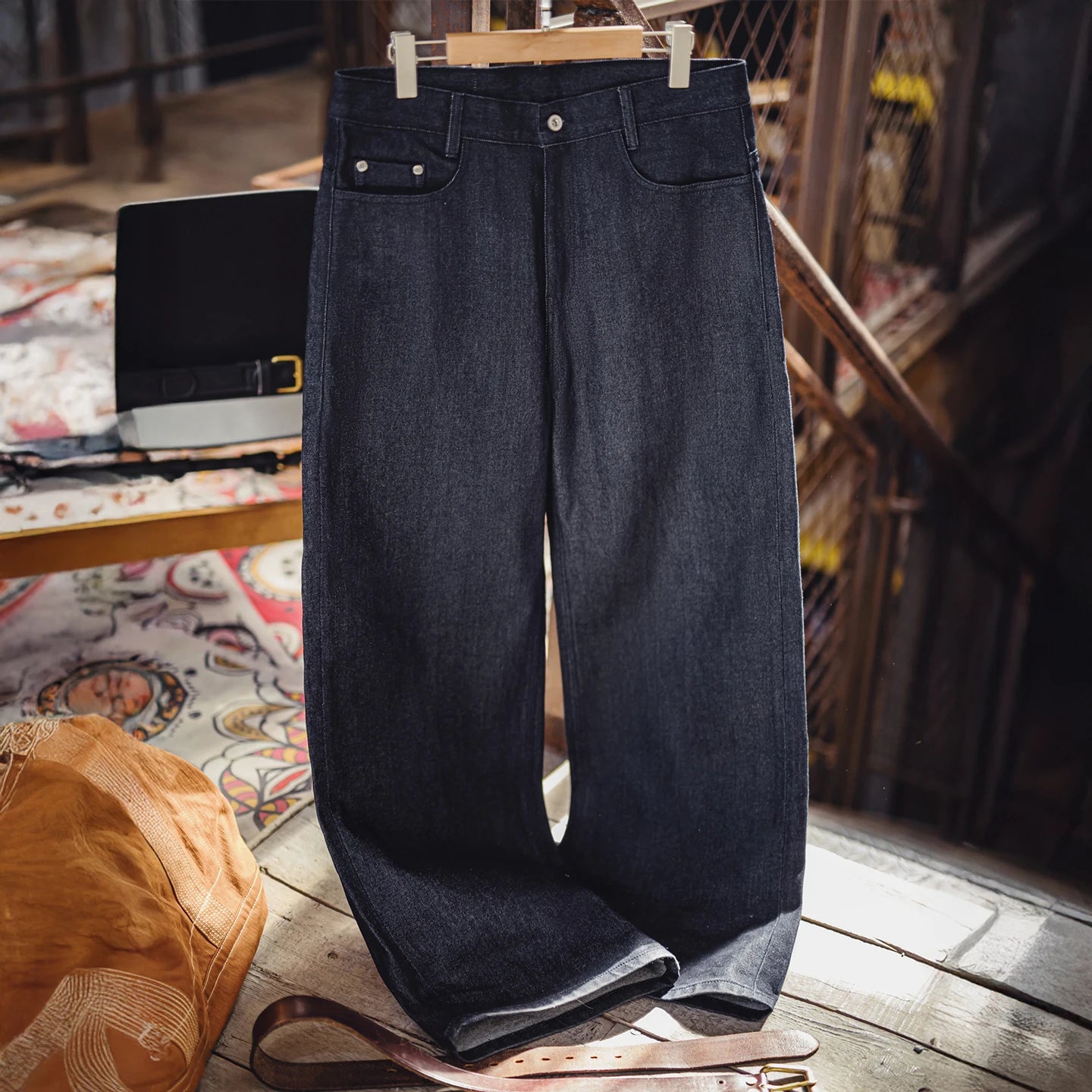 Men's Wide Leg Denim Jeans for Casual Everyday Wear