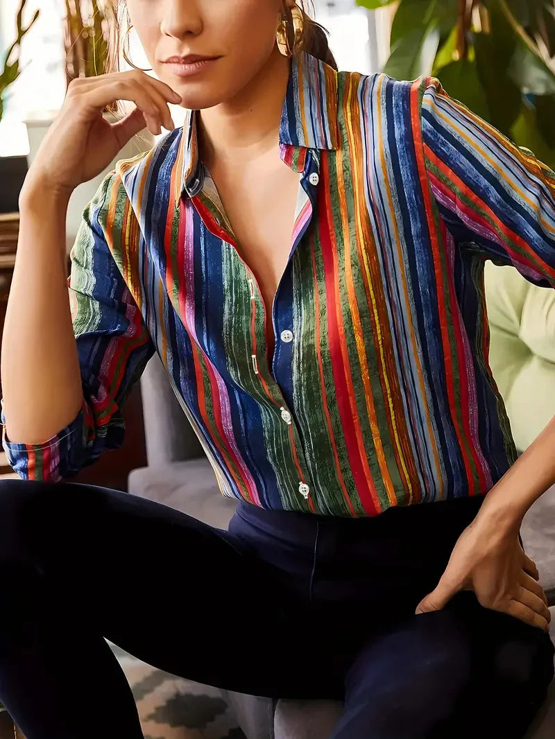 Women's Printed Button Front Shirt in Assorted Designs
