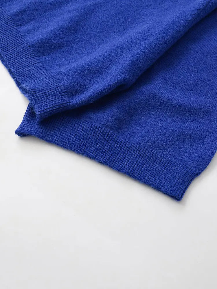 Women's Mock Neck Batwing Sleeve Sweater Casual Knit Layer
