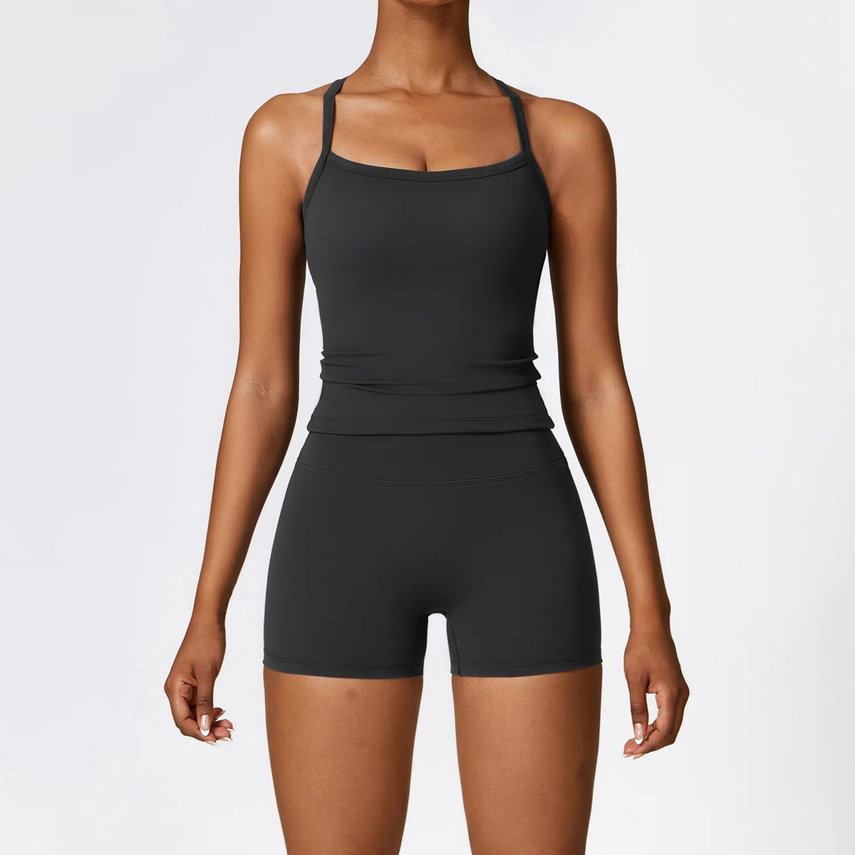 Women's Halter Or Long Sleeve Top And Bottoms Yoga Set