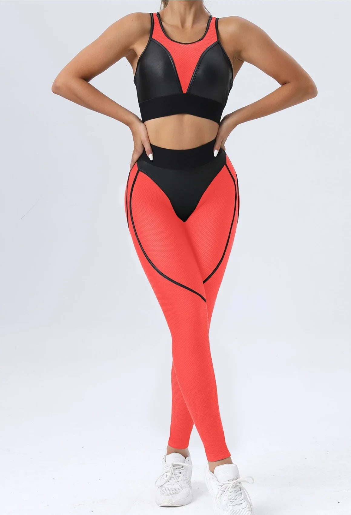 Women's Racerback Sports Bra and Shorts Workout Set