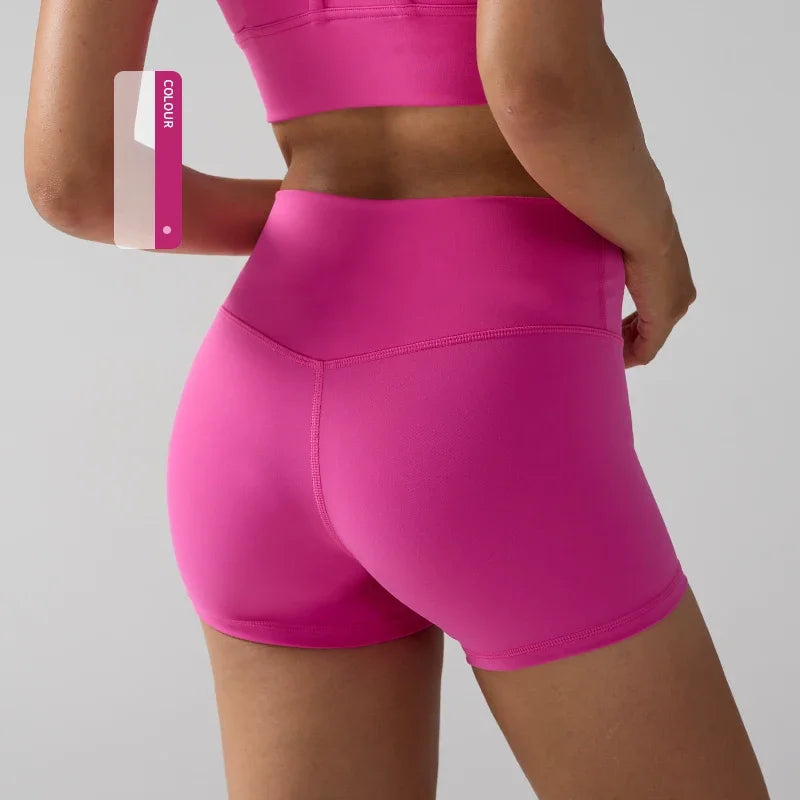 Women's High Waist Nylon Blend Shorts for Yoga and Fitness