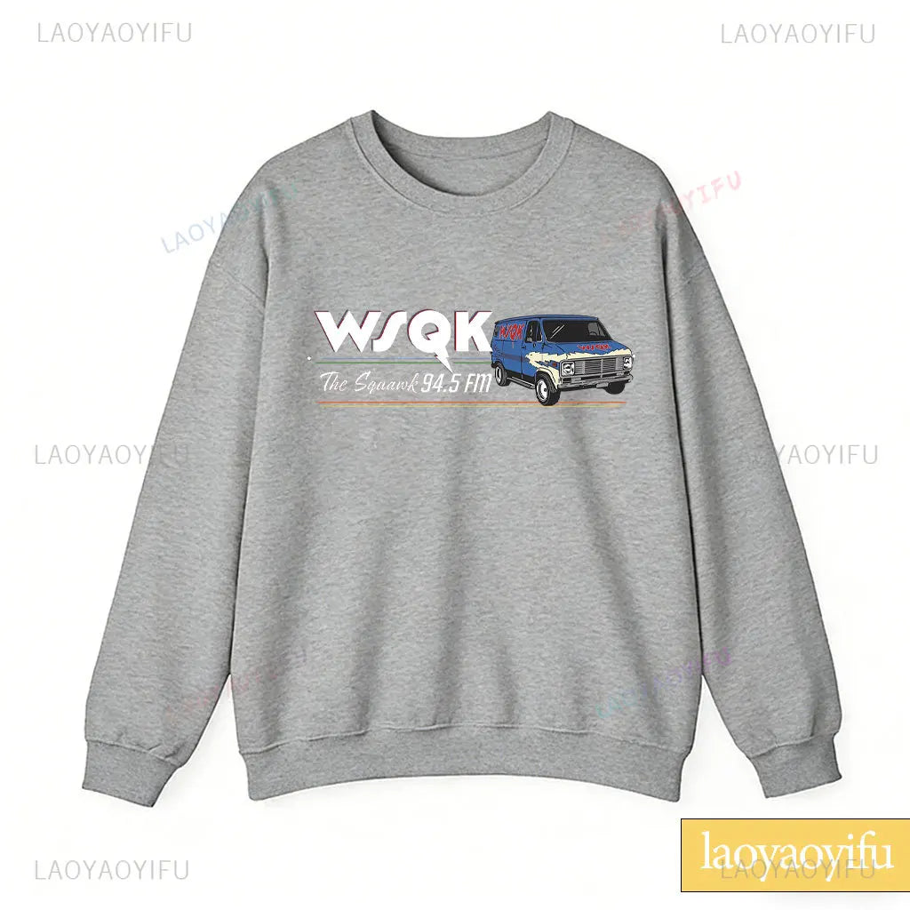 Radio Graphic Long Sleeve Pullover Casual Sweatshirt for Layering