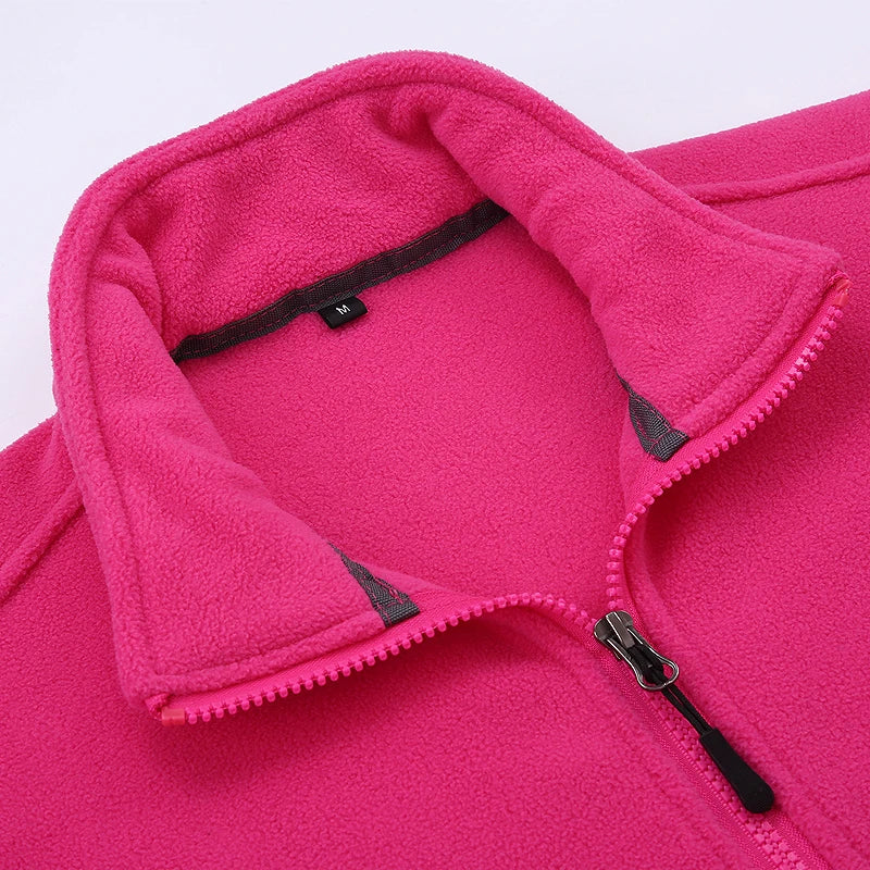 Long Sleeve Full Zip Fleece Outdoor Jacket with Pockets