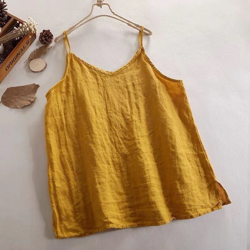 Women's Loose Polyester Camisole with Thin Straps and Single or Two Pack Options