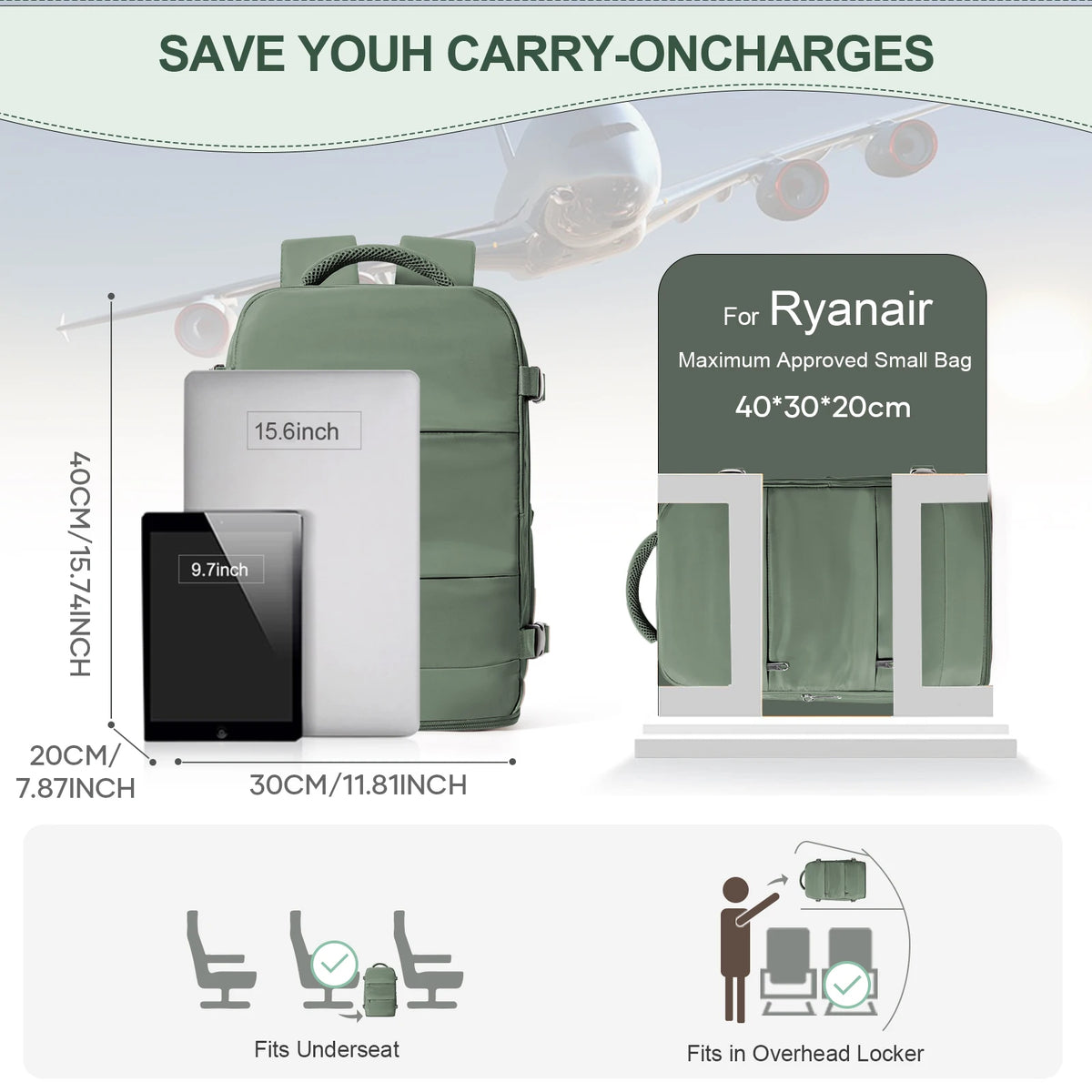 Rectangular Travel Backpack with Front Opening and Shoulder Straps