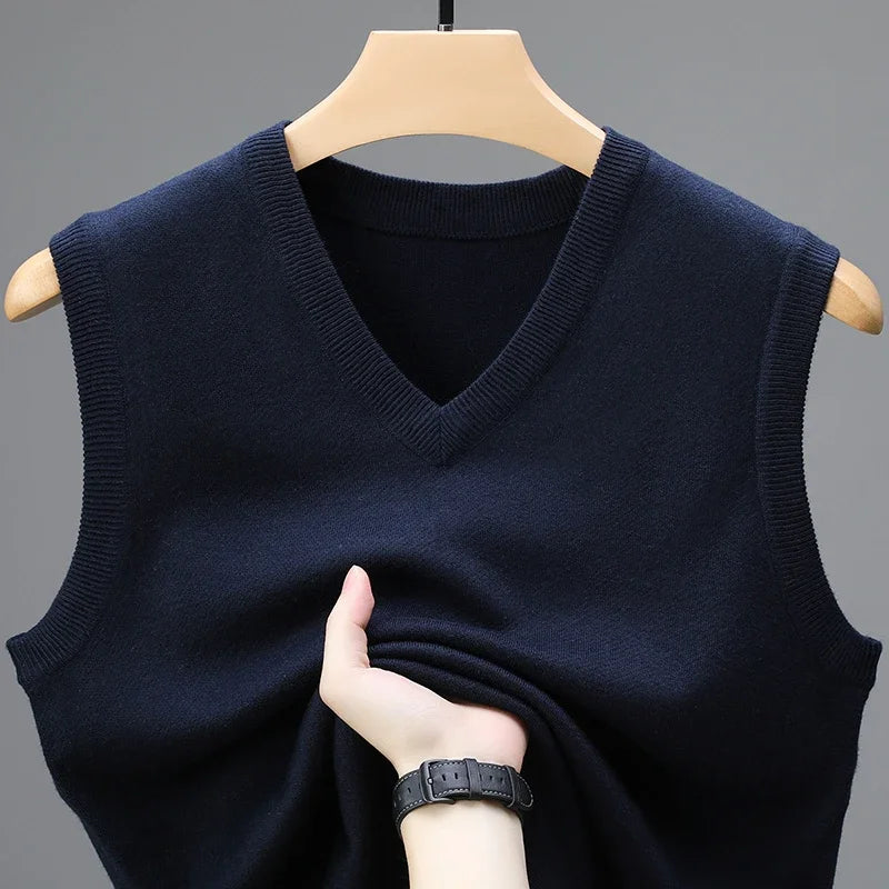 Men's V Neck Sleeveless Knit Vest