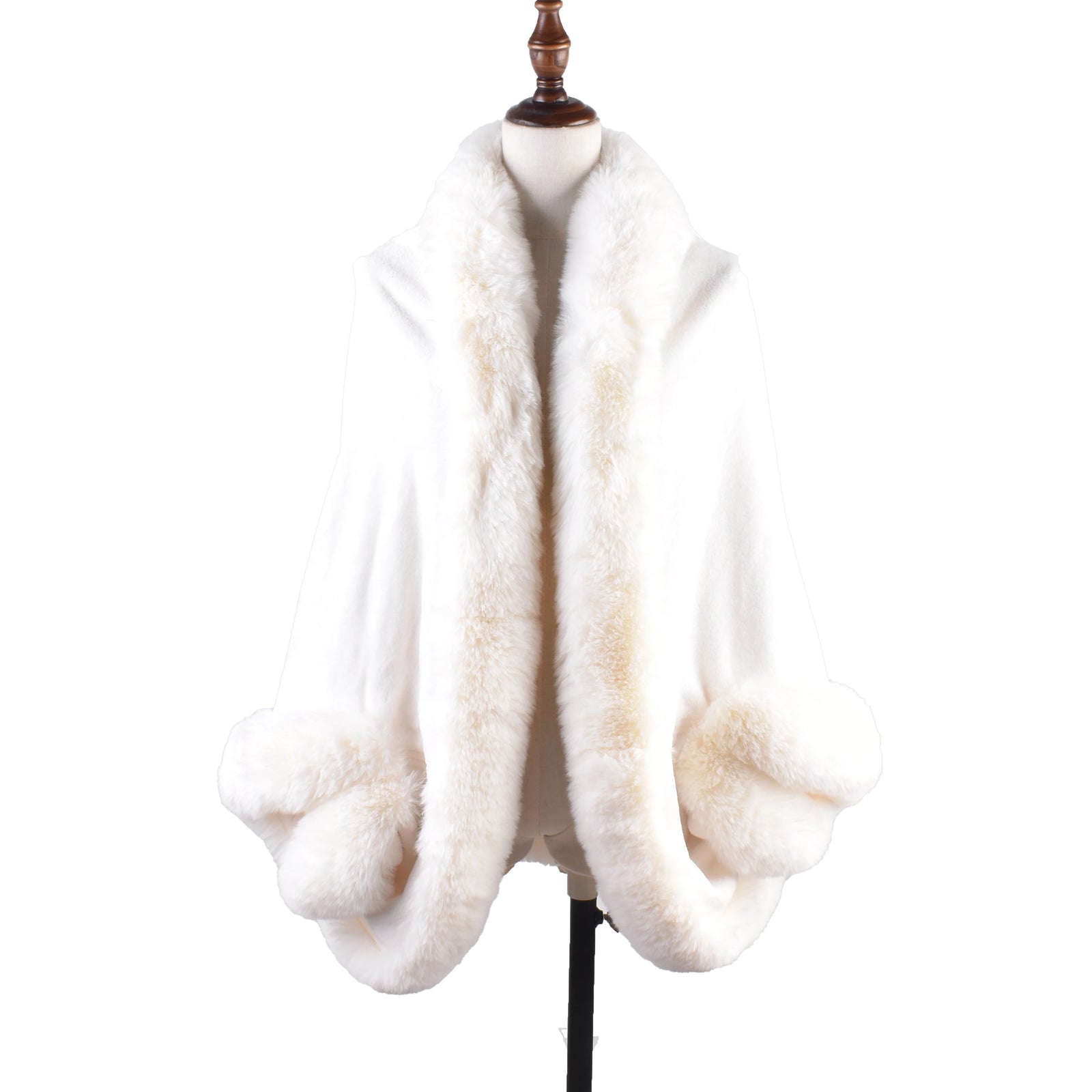 Plush Open Front Drape Cape for Layering over Outfits
