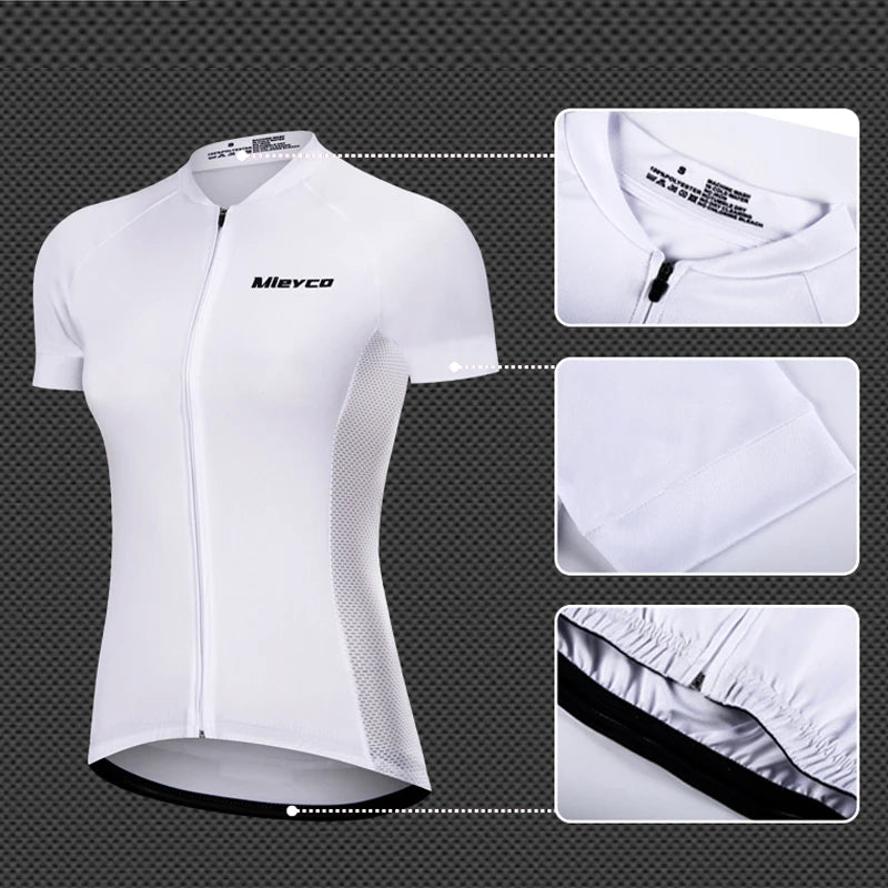 Women Cycling Jersey Summer MTB Bike Shirt Lightweight Breathable Reflective Cycling Top