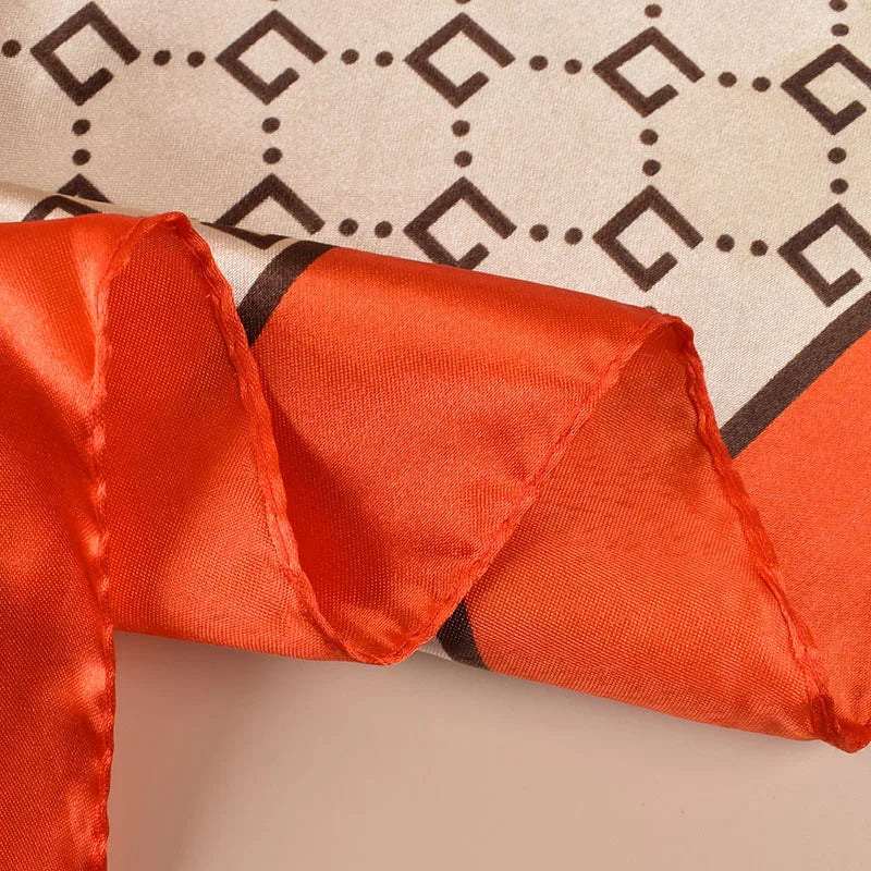 Geometric Print Square Scarf with Repeating Pattern Design