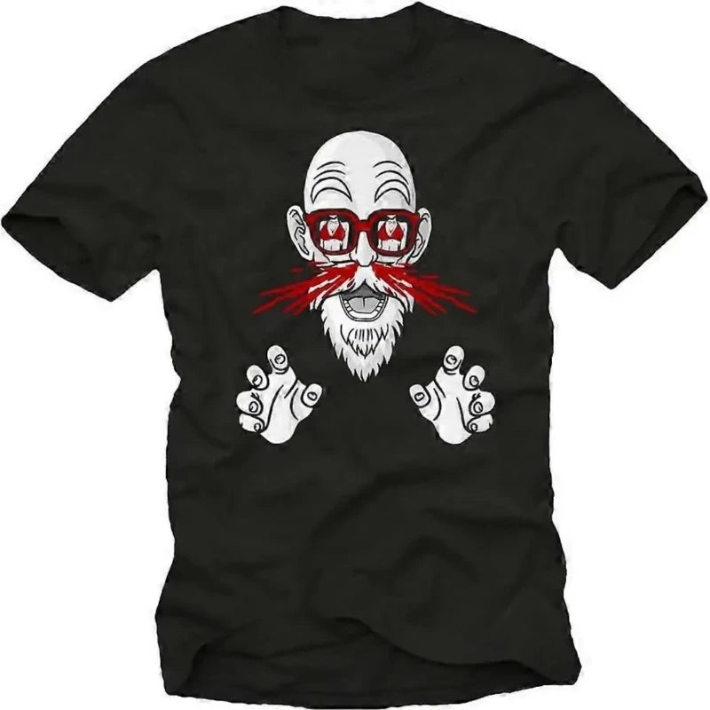 Dragon Ball Master Roshi Cotton Oversized T-Shirt Anime Streetwear Tee