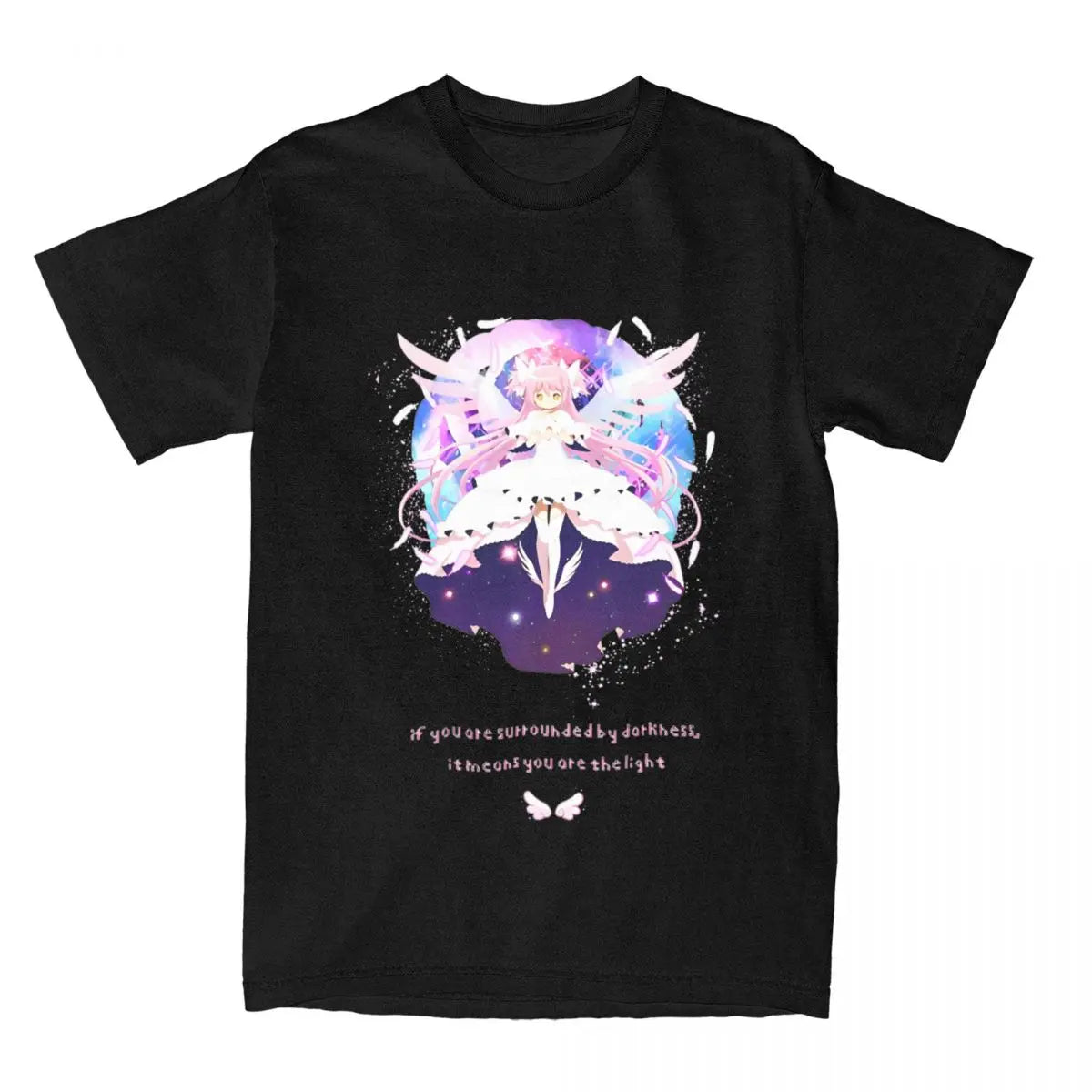 Vintage Madoka Magica Anime Print T-Shirt Soft Breathable Casual Comfortable Pure Cotton Unisex Tops