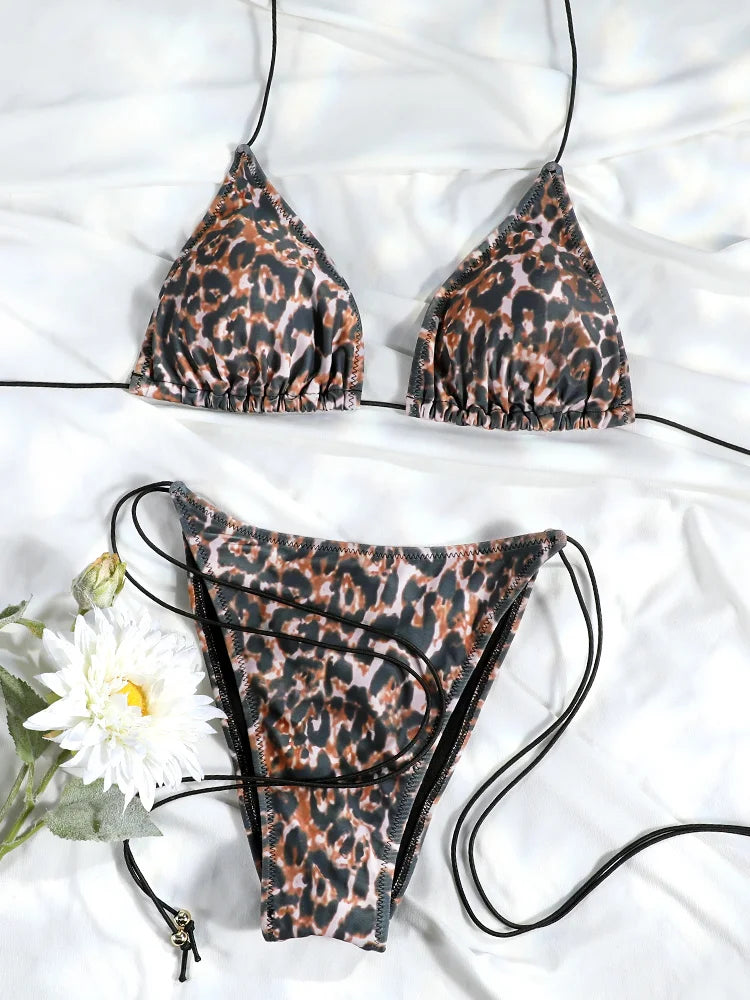 Printed Triangle Bikini