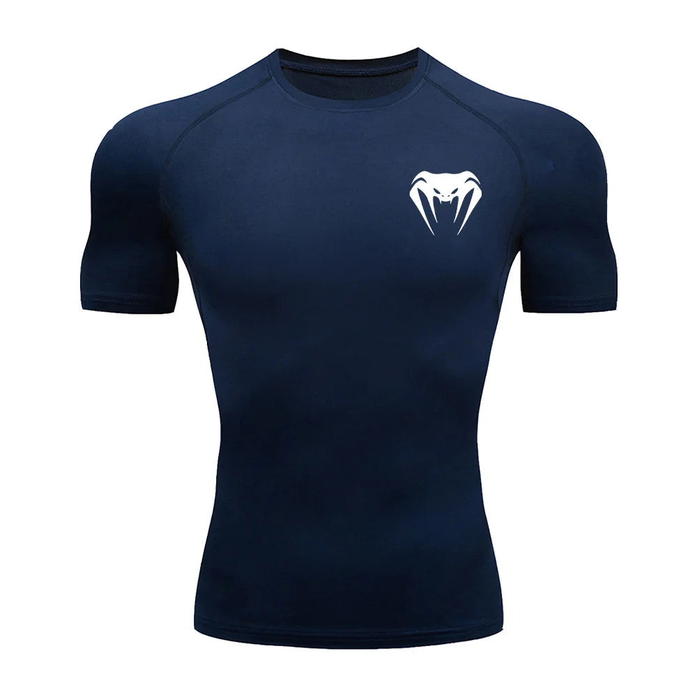 Fitted Crew Neck Short Sleeve Compression T Shirt