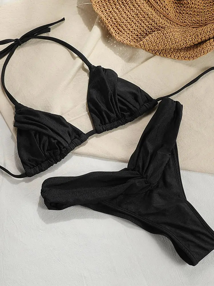 Ruched Triangle Bikini