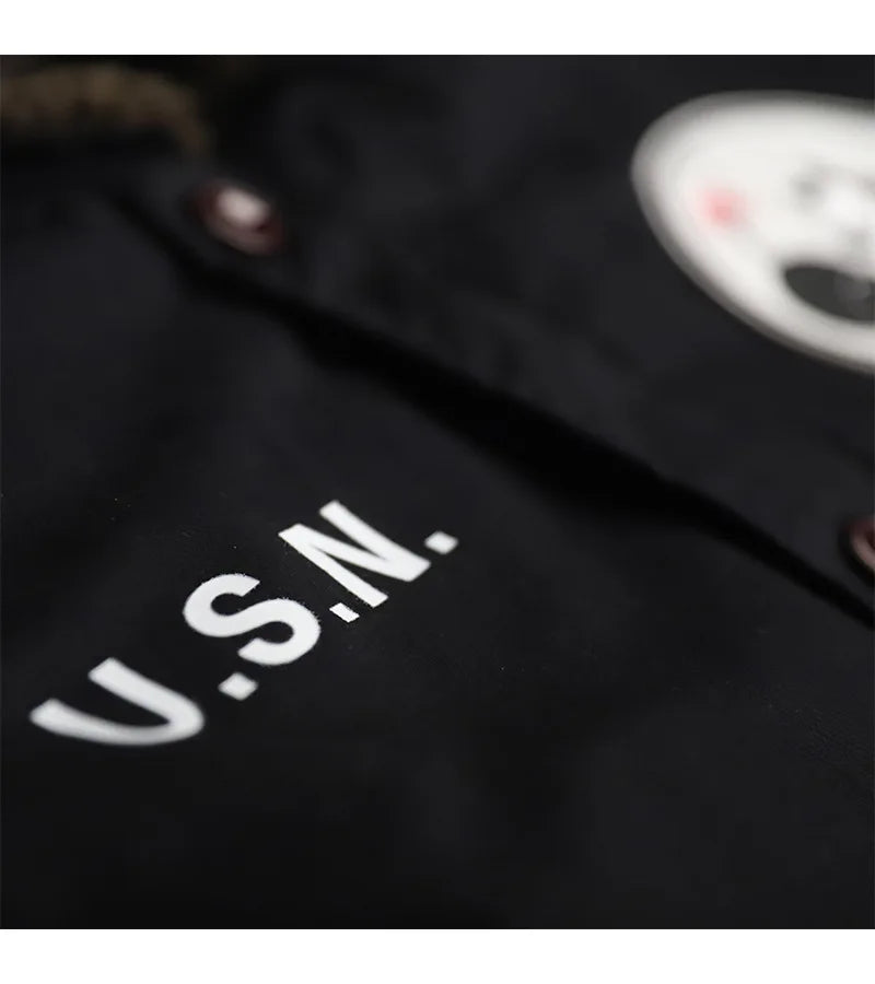 Drop Shipping N1 Thick Winter Mens Sherpa Fleece Deck Jacket with Embroidered Patch