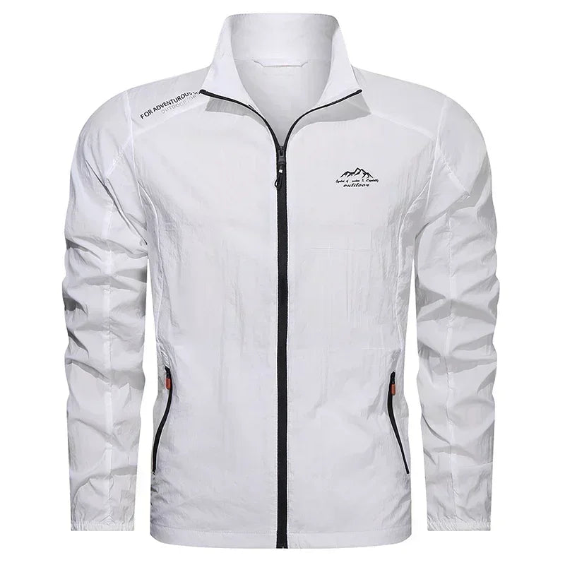 Men's Stand Collar Zip Front Pocket Jacket