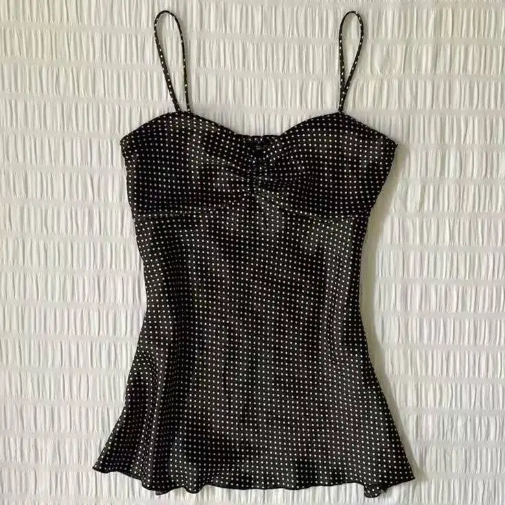 Women's Printed Polyester Camisole with Thin Straps and Multiple Graphic Styles