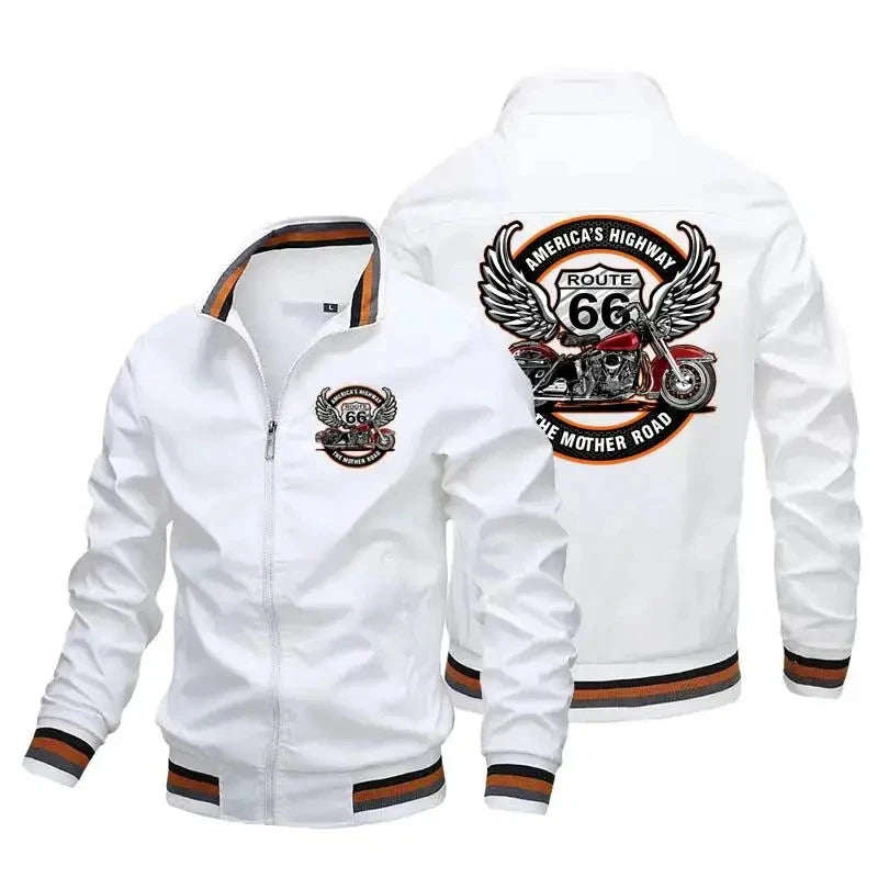 Men's Graphic Zip-Front Long-Sleeve Casual Jacket