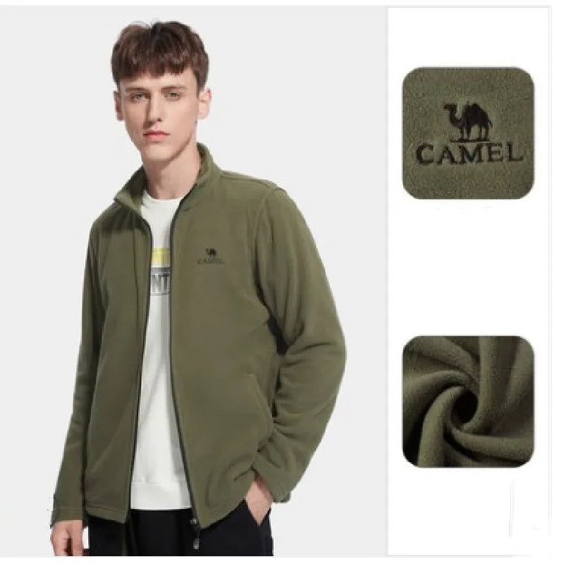 Long Sleeve Full Zip Fleece Outdoor Jacket with Pockets
