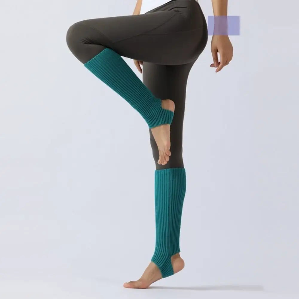 Ribbed Dance Leg Warmers with Open Heel Stirrup Shape
