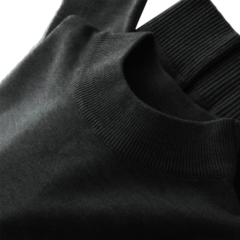Men's Mock Neck Long Sleeve Knit Sweater