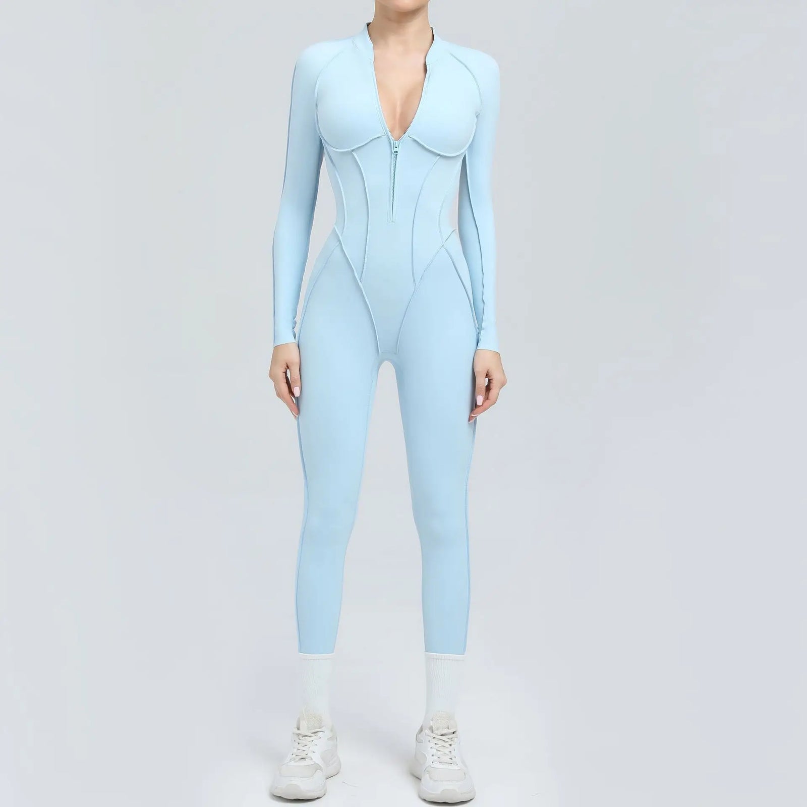 Women's Contoured Workout One Piece with Back Cutout and Multiple Sleeve Styles