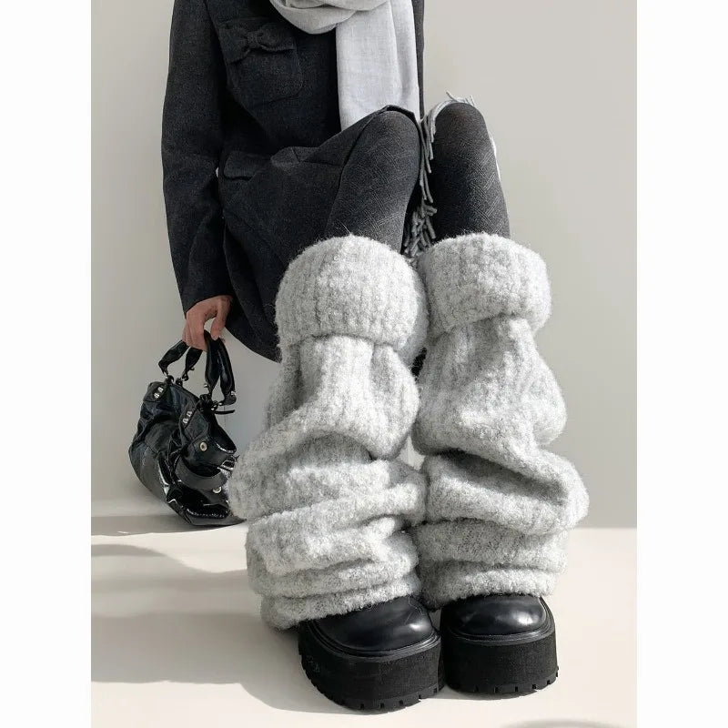 Flared Knit Leg Warmers with Slouchy Knee Length Shape
