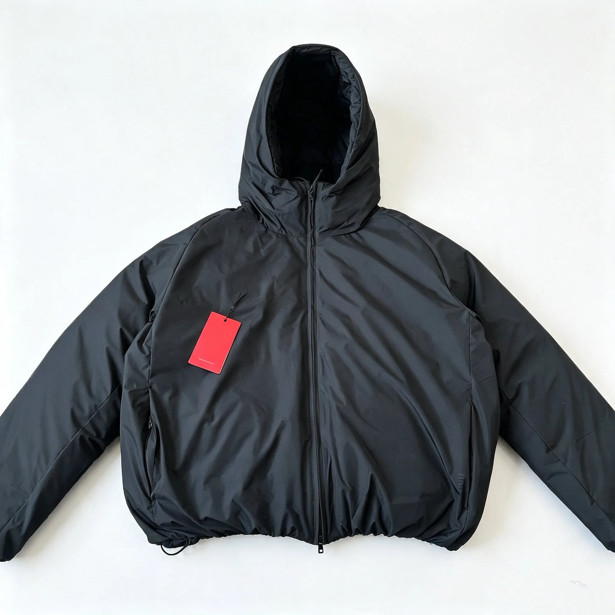 Hooded Cropped Puffer Jacket with Long Sleeves and Front Zip