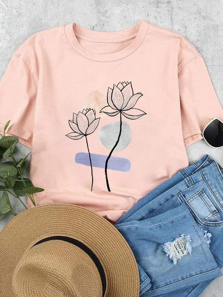 Women's Nature Graphic Modal Short-Sleeve Crewneck T-Shirt