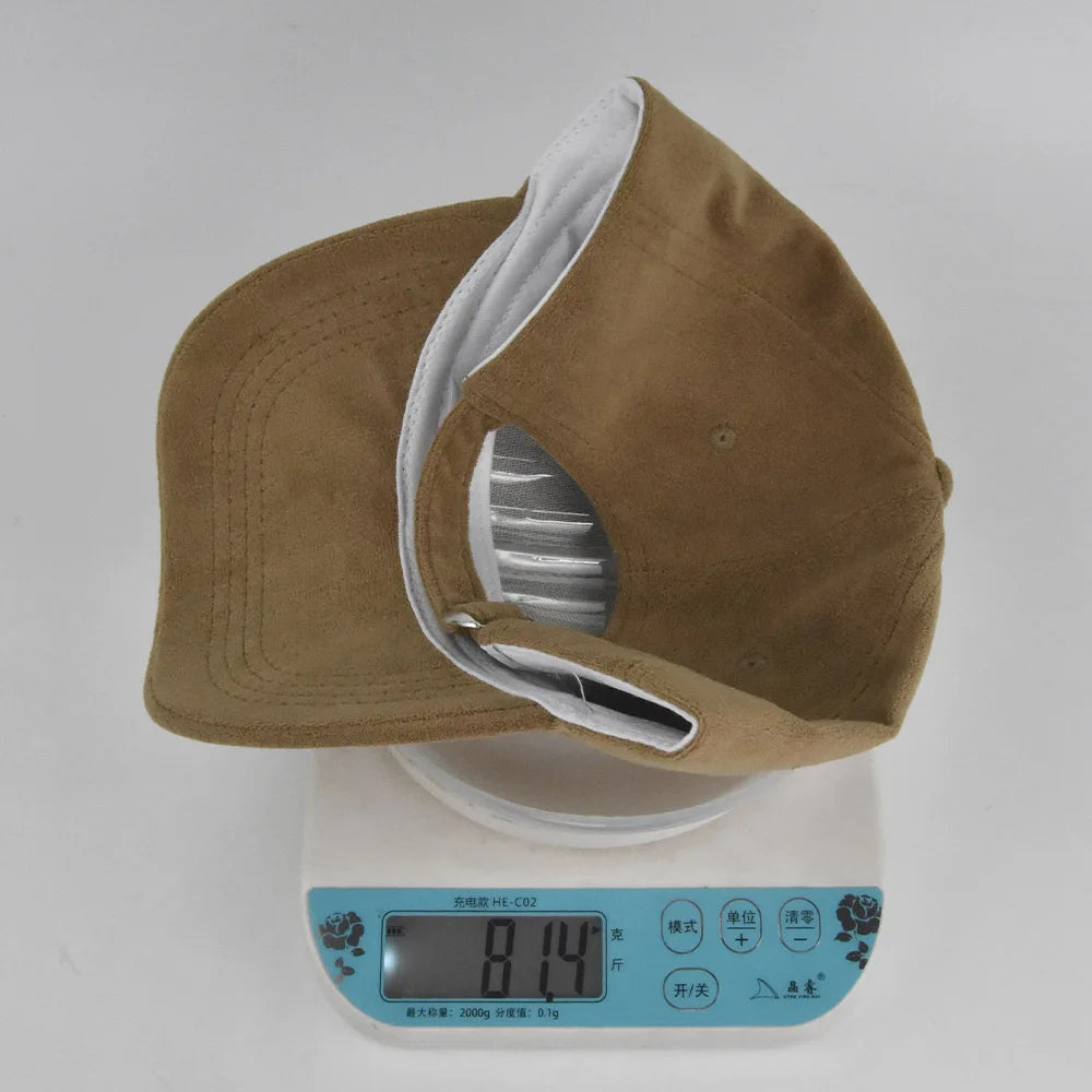 Plain Baseball Cap with Curved Brim and Paneled Crown