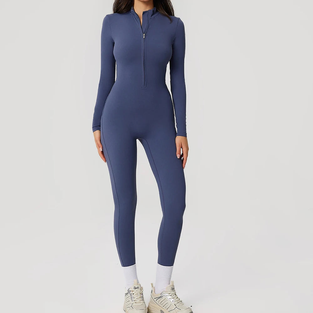 Women's Zip-Front Yoga Jumpsuit