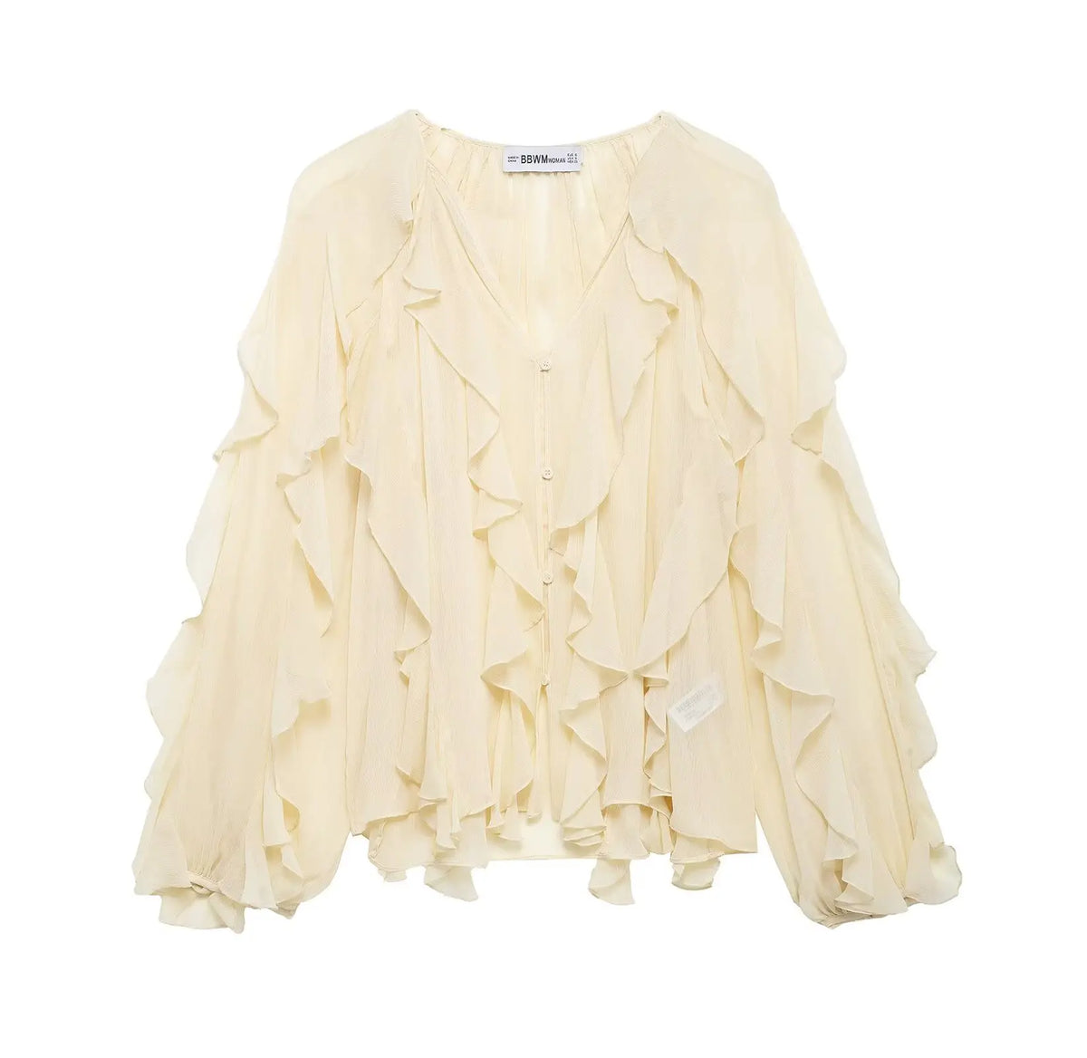 Women's Ruffled V Neck Blouse