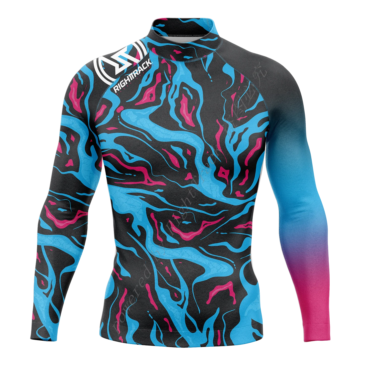 Men's Round Neck Rash Guard with Long Sleeves for Summer Surfing