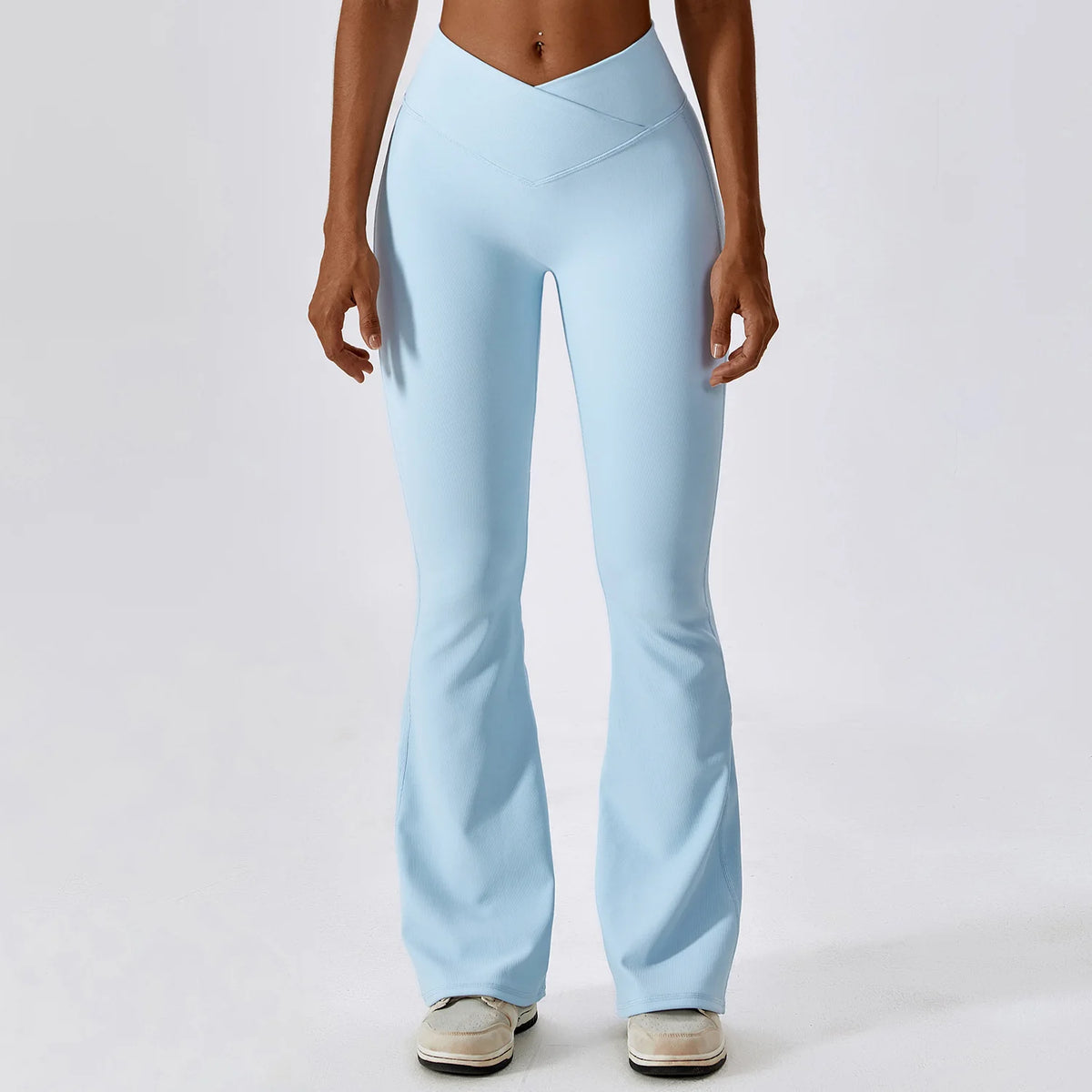Women's Cross Waist Flared Leggings For Workout Outfits